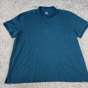Van Heusen Studio Polo Shirt Mens XXL Short Sleeve Blue-slim Fit